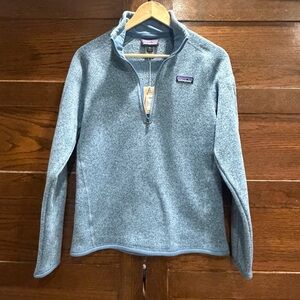 NWT Patagonia women small berlin Blue Fleece better sweater Pullover 1/4 zip top